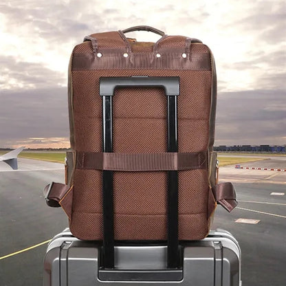 Large Genuine Leather Business Laptop Travel Backpack