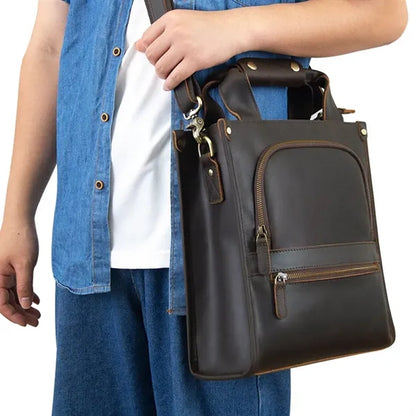 Vintage Leather Crossbody Messenger Bag Handbag