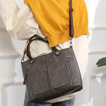 Large Leather Tote Shoulder Crossbody Bag