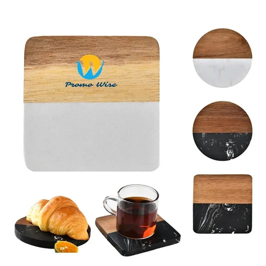 Natural Wood Marble High-Temperature Resistant Coasters