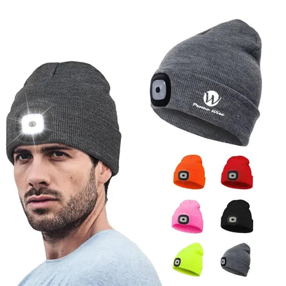LED Flashlight Beanie Hat Headlamp Cap