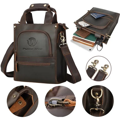 Vintage Leather Crossbody Messenger Bag Handbag
