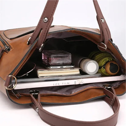 Large Leather Tote Shoulder Crossbody Bag