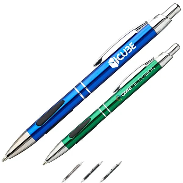 Engraved Metal Pens w/ Silver accents & Ballpoint Tip
