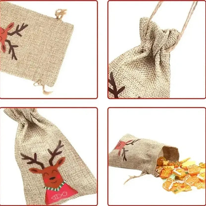 Small Christmas Jute Burlap Bags