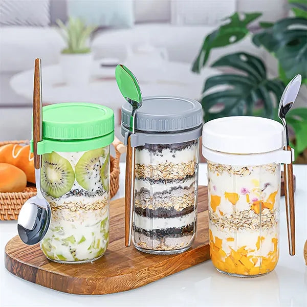 Overnight Oats Containers With Spoon And Lid