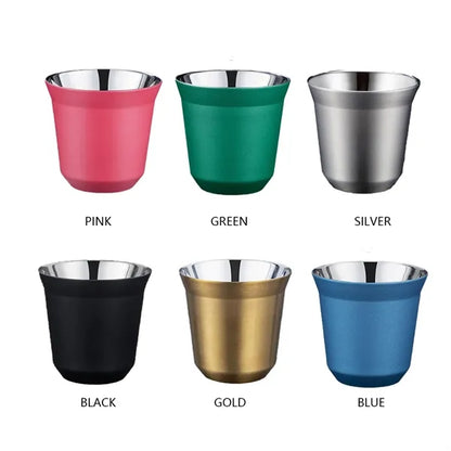 Double Walled Stainless Steel Espresso Cups