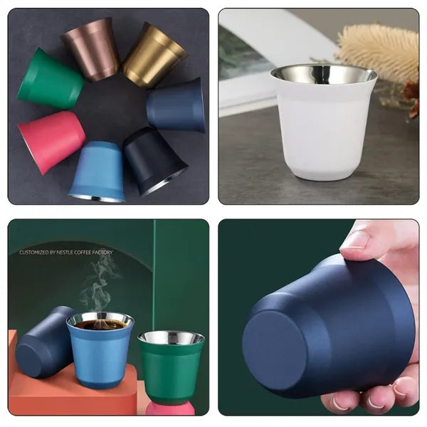Double Walled Stainless Steel Espresso Cups