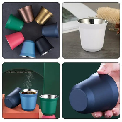 Double Walled Stainless Steel Espresso Cups