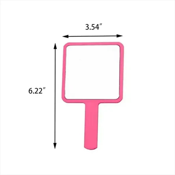 Handheld Cosmetic Mirror Portable Square Plastic H