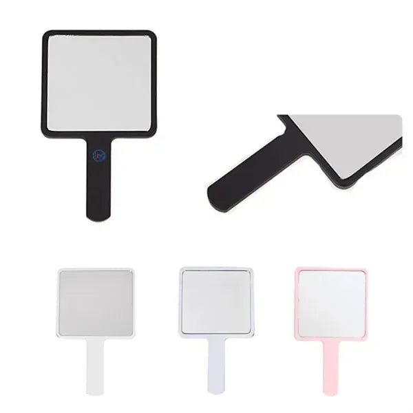Handheld Cosmetic Mirror Portable Square Plastic H