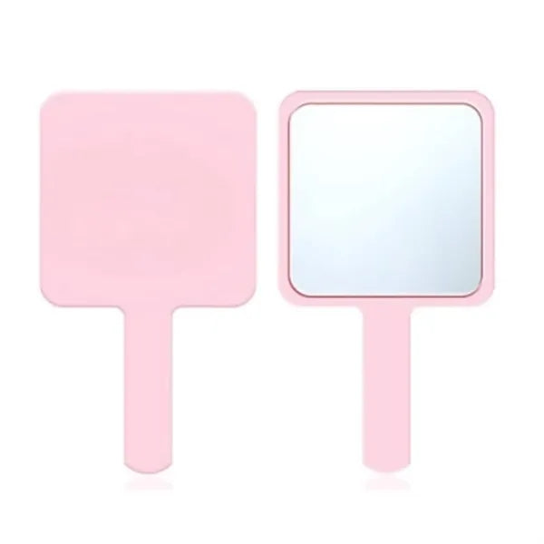 Handheld Cosmetic Mirror Portable Square Plastic H