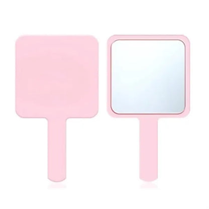 Handheld Cosmetic Mirror Portable Square Plastic H