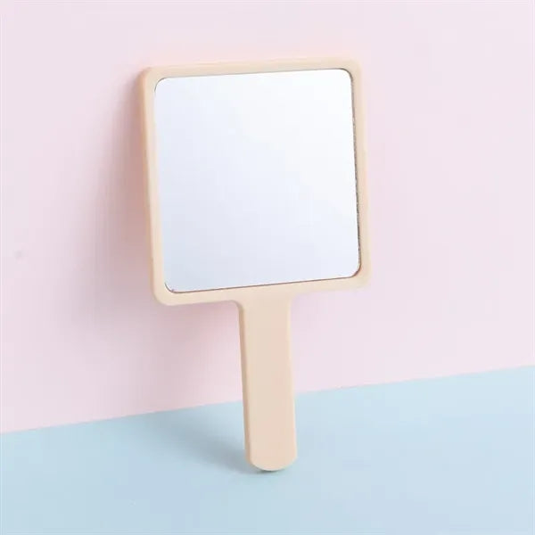 Handheld Cosmetic Mirror Portable Square Plastic H