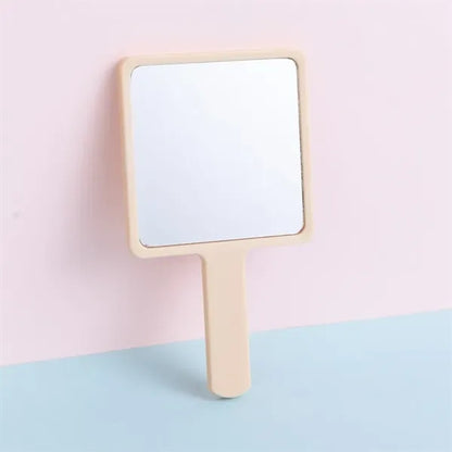 Handheld Cosmetic Mirror Portable Square Plastic H