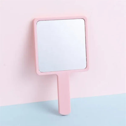 Handheld Cosmetic Mirror Portable Square Plastic H
