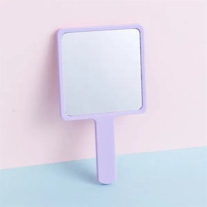 Handheld Cosmetic Mirror Portable Square Plastic H