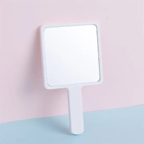 Handheld Cosmetic Mirror Portable Square Plastic H