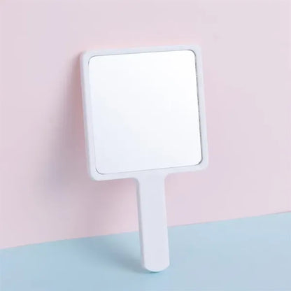 Handheld Cosmetic Mirror Portable Square Plastic H