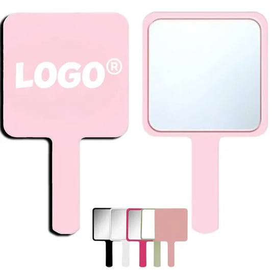 Handheld Cosmetic Mirror Portable Square Plastic H