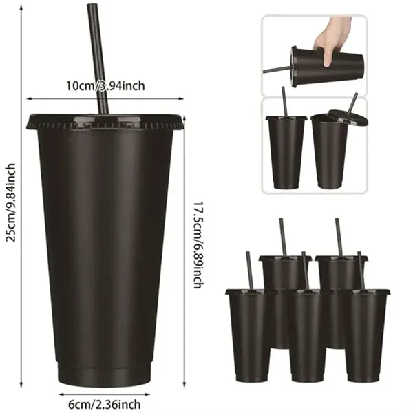 24oz Plastic Christmas Cup With Lid And Straw