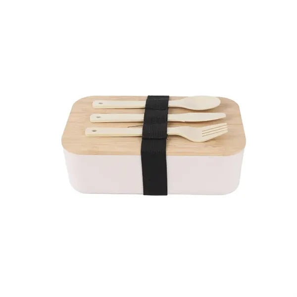 4 in 1 Wheat Straw Bento Lunch Box with Tableware Set