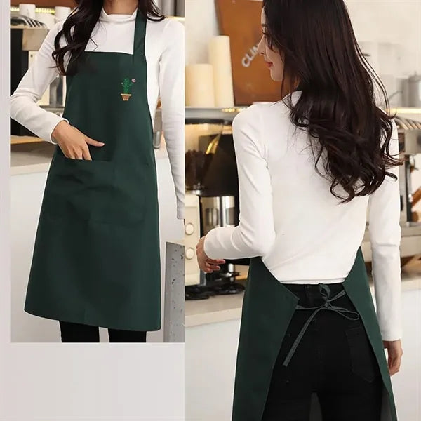 Waterproof Polyester Apron With Cell Phone Pocket Pinafore