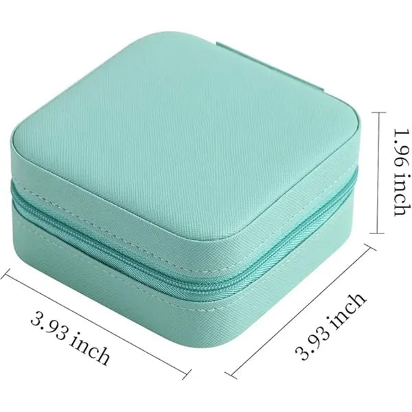 Portable Square Velour Mini Travel Jewelry Storage Box
