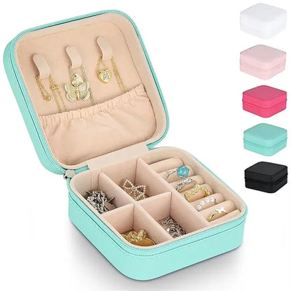 Portable Square Velour Mini Travel Jewelry Storage Box