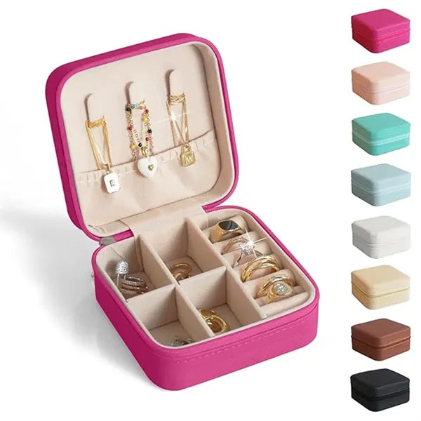 Portable Square Velour Mini Travel Jewelry Storage Box