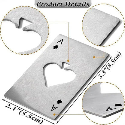 Ace Of Spades Stainless Steel Bottle Opener