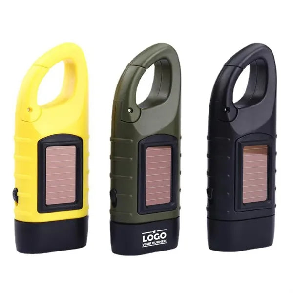 Hand Crank And Solar Flashlight