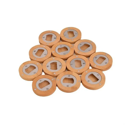 Beer Bottle Wooden Opener Stainless steel Fridge Magnets