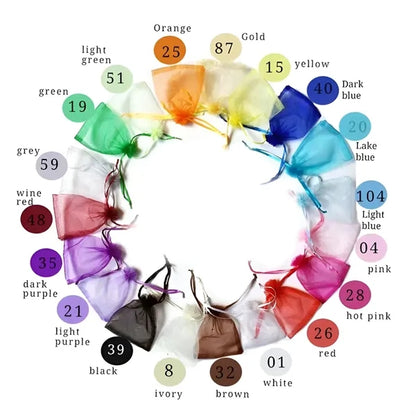 MOQ50 Drawstring Organza Gift Bags