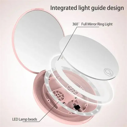 LED Illuminated Travel Makeup Mirror