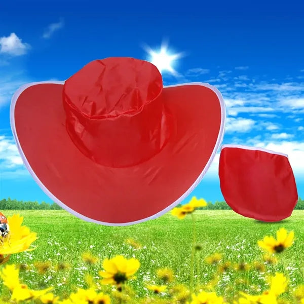 Folding Cowboy Hat with Pouch Polyester One Size Bucket Cap