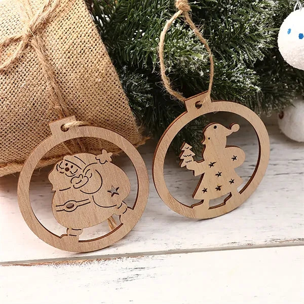 Wood Christmas New Home Ornament Round Doorway Decoration