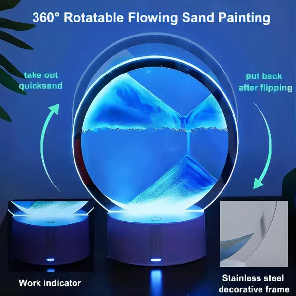 3D Moving Sand Hourglass Light