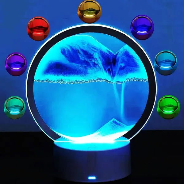3D Moving Sand Hourglass Light