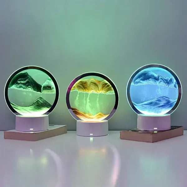 3D Moving Sand Hourglass Light
