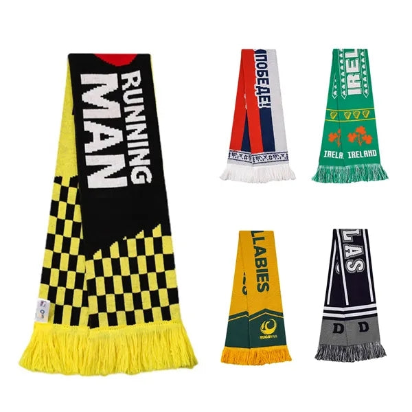 Custom Knitted Jacquard Thick Scarf Tassel