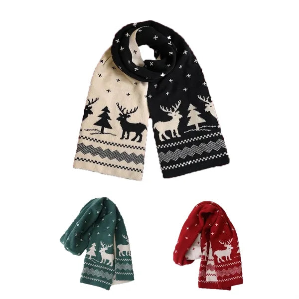Christmas Knitted Scarf Warm Gift