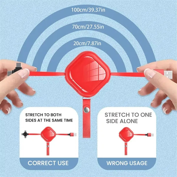 Full Storage 3 In 1 Retractable Charging Cable