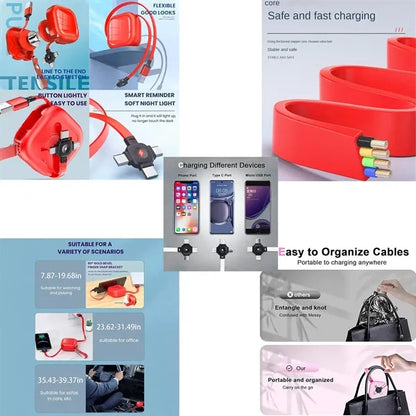 Full Storage 3 In 1 Retractable Charging Cable
