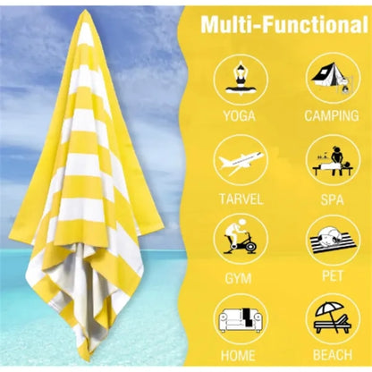 Towel Quick Drying Striped Printed Microfiber Beach
