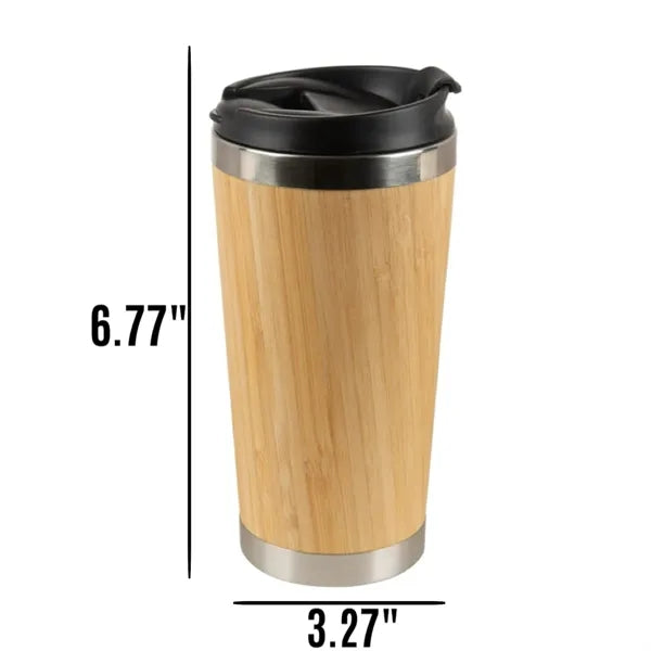 Stainless Steel Bamboo Travel Mug wih Lid
