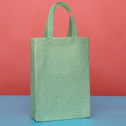 Large Silver Metallic Glitter Tote