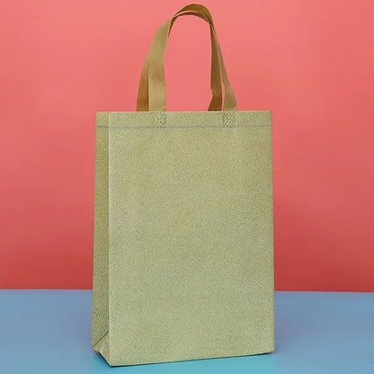 Large Silver Metallic Glitter Tote