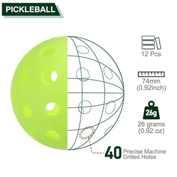 40 26 Hole Pickleball Outdoor Golf Balls Sport Pickle Indoor