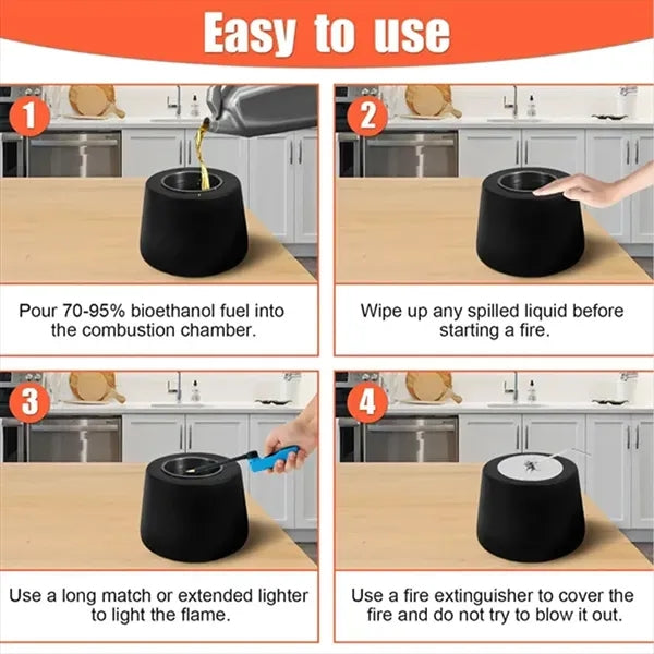 Mini Portable Ceramic Smokeless Tabletop Fire Pit